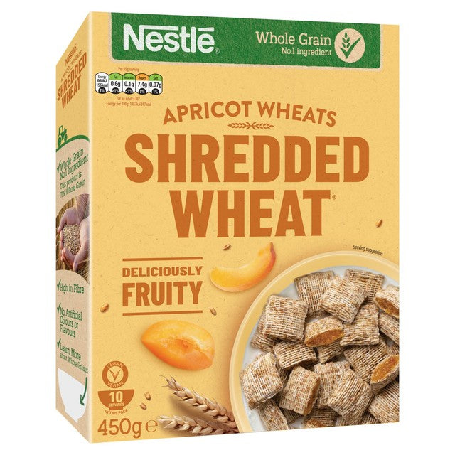 Nestle Shredded Wheat Bitesize Apricot Wheats cereal 450g (British brand)