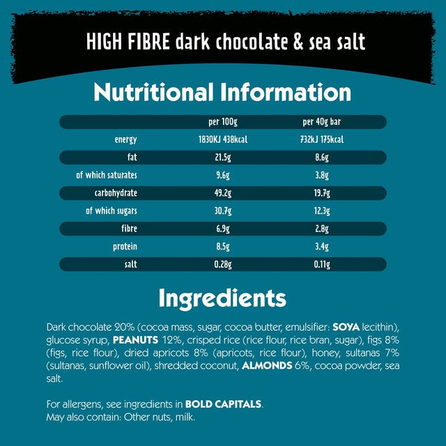 Eat Natural dark chocolate sea salt bars 3x40g - British product