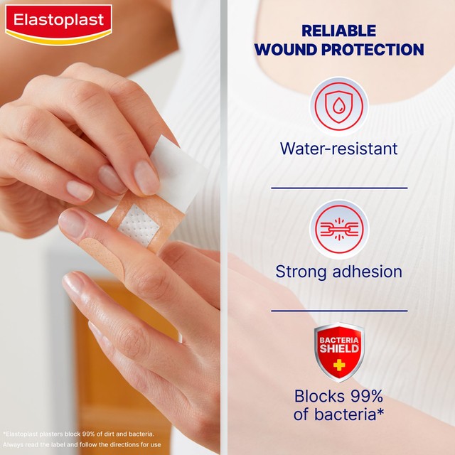 Elastoplast water resistant plastic plasters - British product