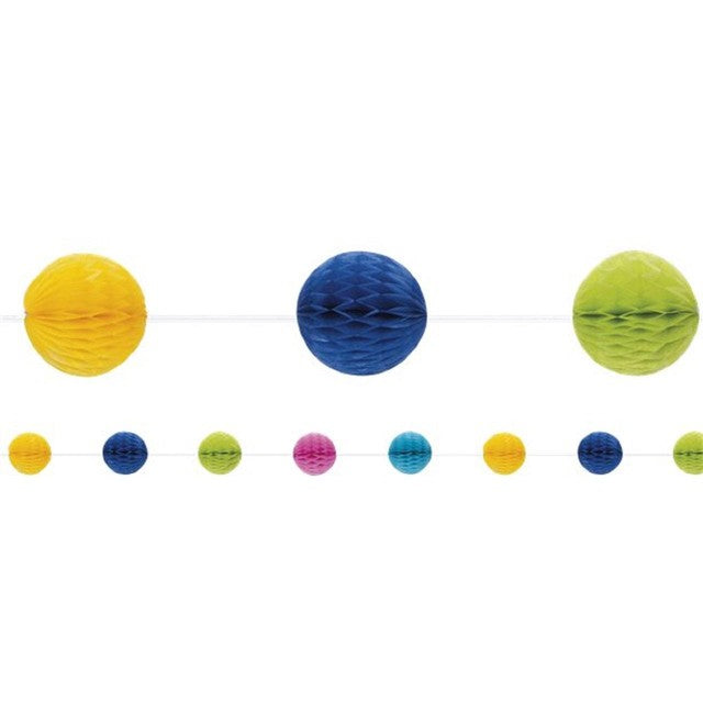 Unique Party multicolour honeycomb balls garland 7ft, imported from the UK