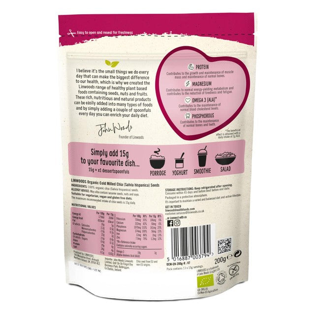 Linwoods Milled Chia Seeds 200g, UK version