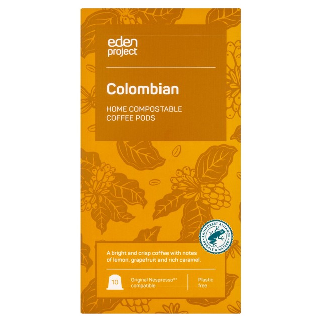 Eden Project compostable Nespresso capsules Colombia 10 per pack - British product