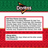 Doritos Sizzling Beef Taco crisps 180g (British brand)