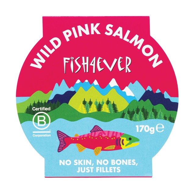 Fish 4 Ever wild Pacific pink salmon canned 170g - British product