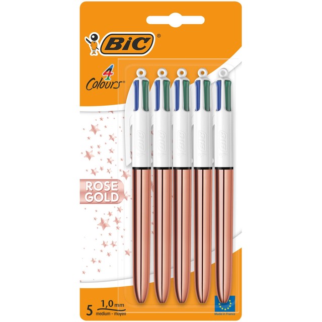 Bic 4 Colours Retractable Pen Rose Gold 5 - British product