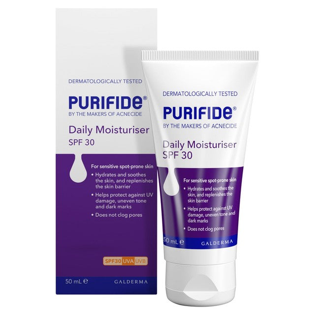 Acnecide Purifide Daily Moisturiser SPF30 50ml, imported from the UK