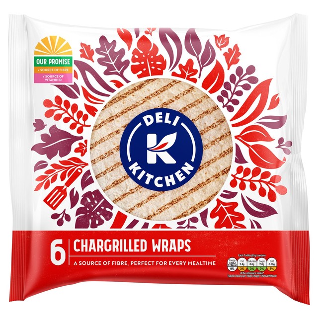 Deli Kitchen Chargrilled Tortilla Wraps 6x61g - British product