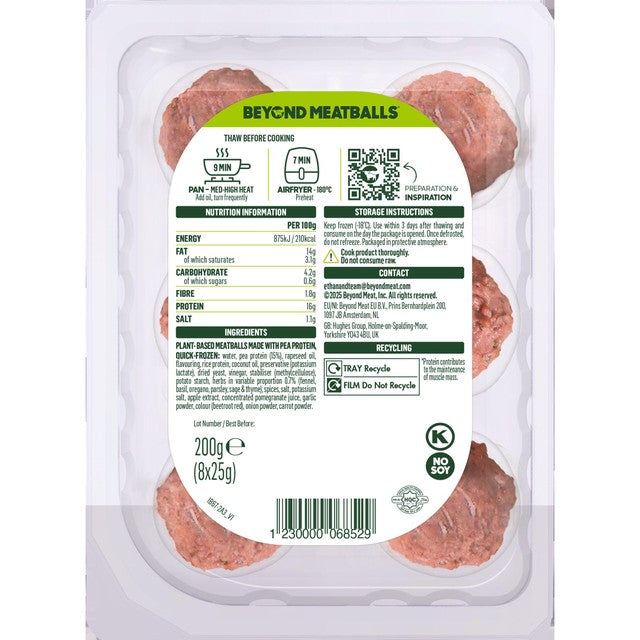Beyond Meat Italian style plant-based meatballs 200g - British product