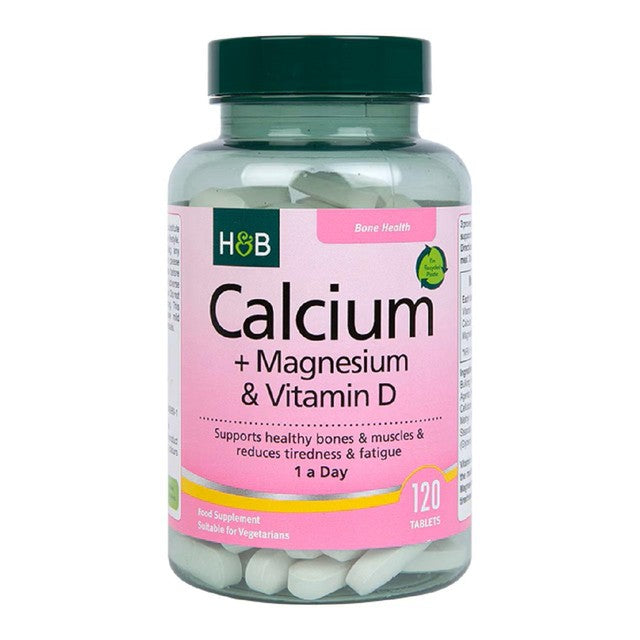 Holland & Barrett Calcium Magnesium Vitamin D supplement tablets 120 tablets, UK version