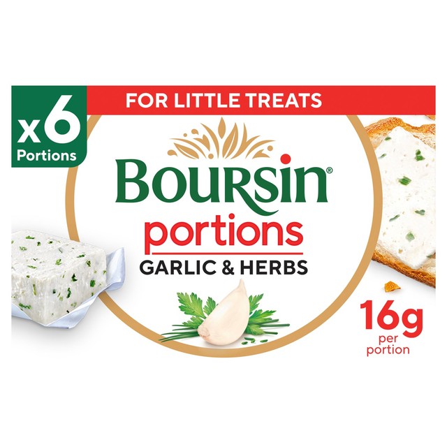 Boursin garlic and herbs soft cheese 96g - British product