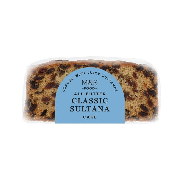 M&S classic sultana cake 350g, imported from the UK