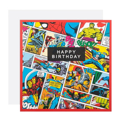 M&S Marvel-fødselsdagskort 15x15cm