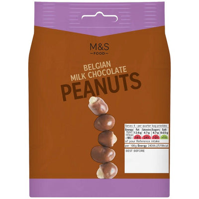 سناكات فول سوداني بالشوكولاتة بالحليب البلجيكي M&S M&S 125 جرام - اشترِ عبر الإنترنت من McGrocer
