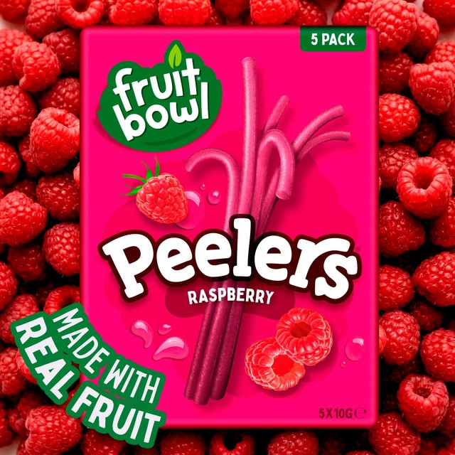 Fruit Bowl raspberry fruit snack peelers, UK version