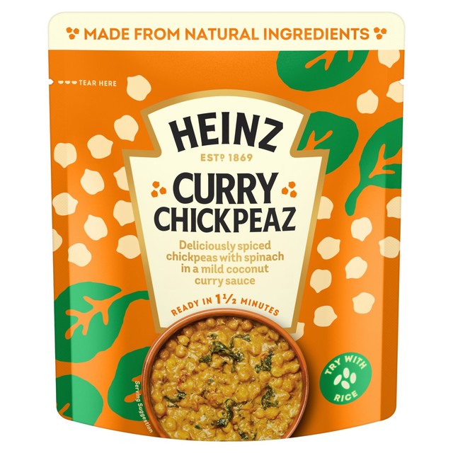 Heinz Curry Chickpeas with Coconut and Spinach 250g pouch, imported from the UK