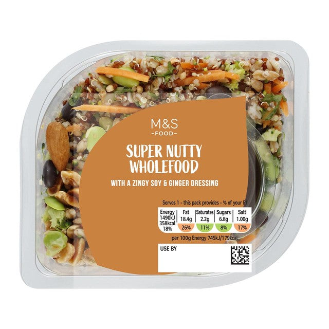 M&S Super Nutty Wholefood Salad 200g, imported from the UK