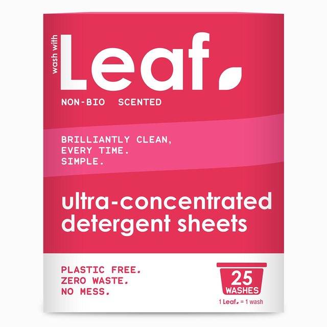 Wash with Leaf non bio laundry sheets 25 sheets (British brand)