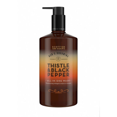 M&S Scottish Fine Soaps Thistle & Black Pepper All-In-One Wash- Buy online at McGrocer