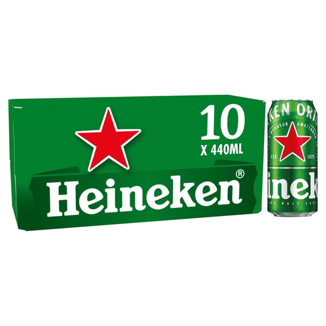 Heineken lager beer 10x440ml cans - British product