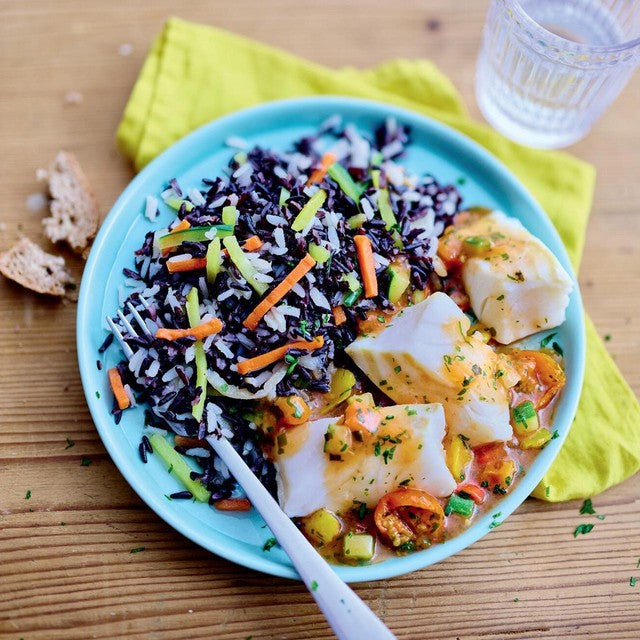 Picard cod with Camargue rice sauce vierge 350g, imported from the UK
