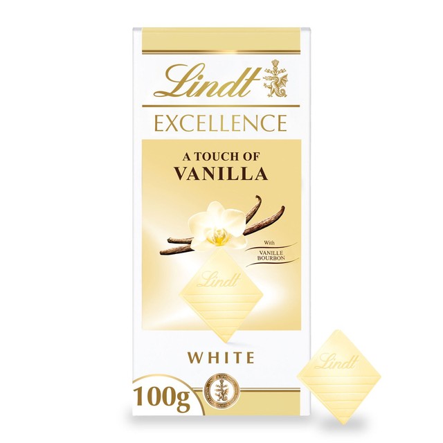 Lindt natural vanilla white chocolate bar 100g, UK version