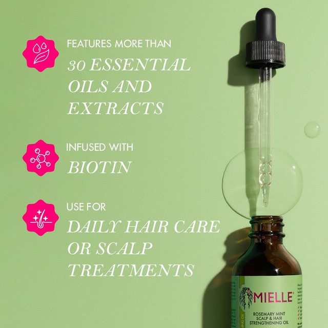 Mielle Rosemary Mint hair oil 59ml, imported from the UK