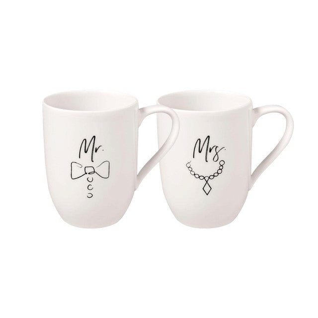 Villeroy & Boch Mr and Mrs porcelain mug set (British brand)