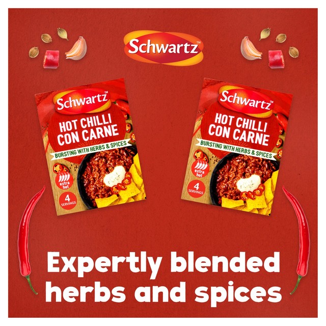 Schwartz hot chilli con carne recipe mix (British brand)