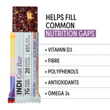 Indi Gut Bar Berry and Nut high fibre snack 35g, imported from the UK