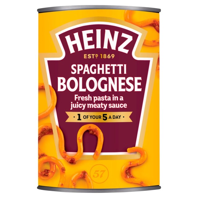 Heinz Spaghetti Bolognese canned pasta 400g, UK version