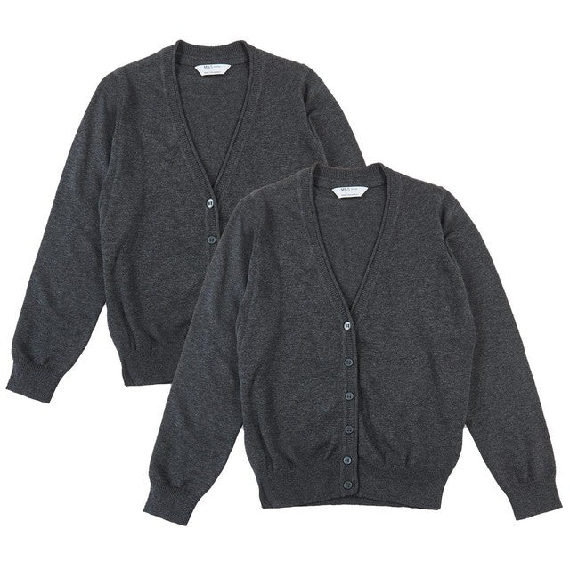 M&S Girls Pure Cotton Cardigan, 7-8 Years, Grey