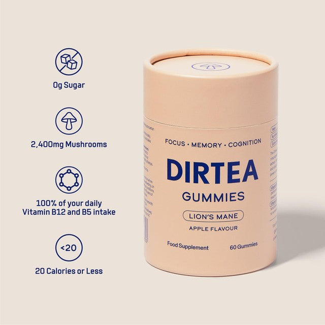 DIRTEA Lions Mane Mushroom Apple Gummies - British product