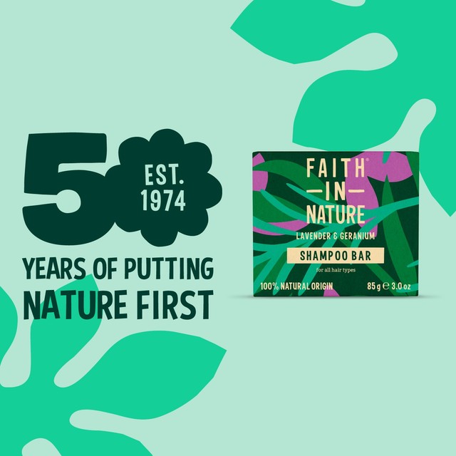 Faith in Nature Lavender & Geranium Shampoo Bar 85g - British product