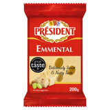 President Emmental cheese block 200g, imported from the UK