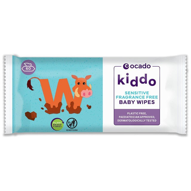 Ocado Kiddo baby wipes 60 pack, imported from the UK