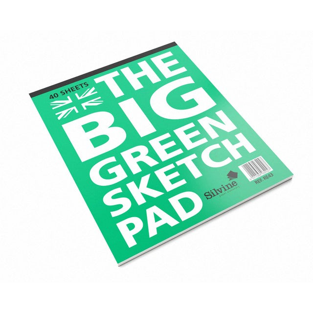 Sinclairs Silvine Big Green Recycled Sketch Book 243 x 316mm (British brand)