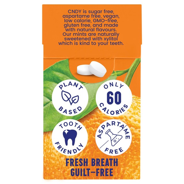 CNDY orange sugar free mints 25g - British product