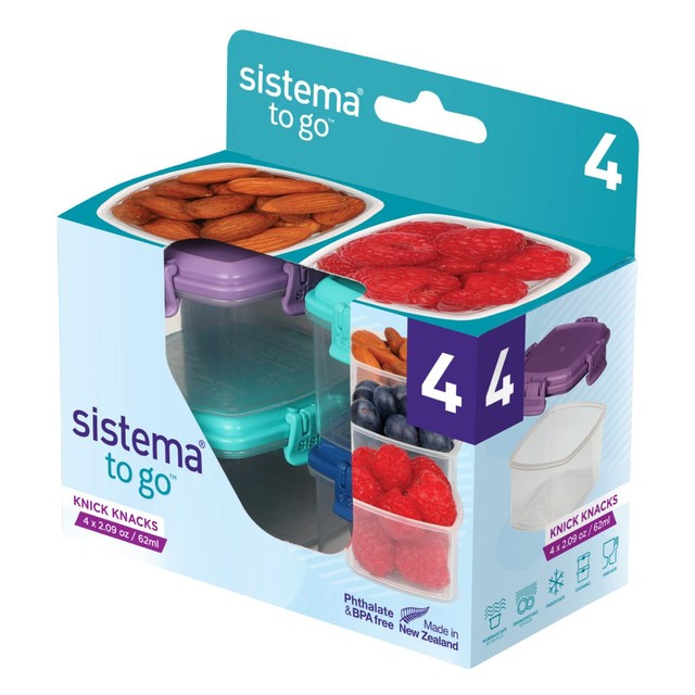 Sistema Knick Knack Pack mini snack containers 4-pack (British brand)