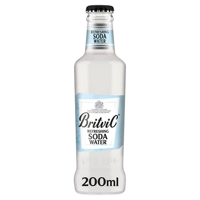 Britvic Sparkling Soda Water 24 x 200ml recyclable glass bottles - British product