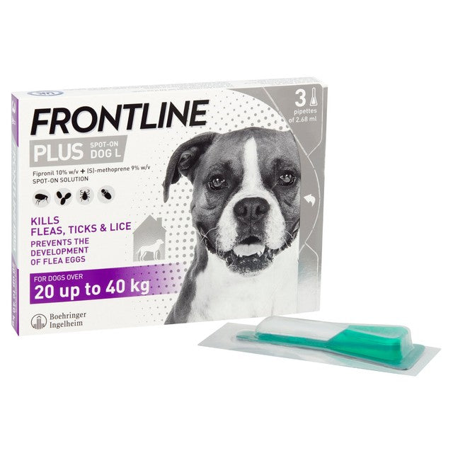 Frontline flea treatment for large dogs 20-40kg - British product