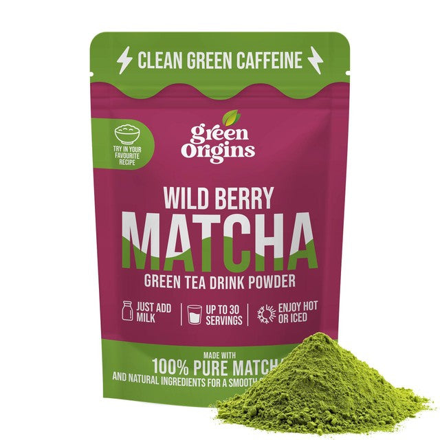 Green Origins wild berry matcha powder 75g (British brand)