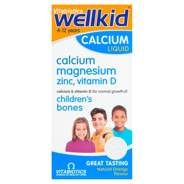 Vitabiotics Wellkid Orange Calcium Liquid 150ml (British brand)
