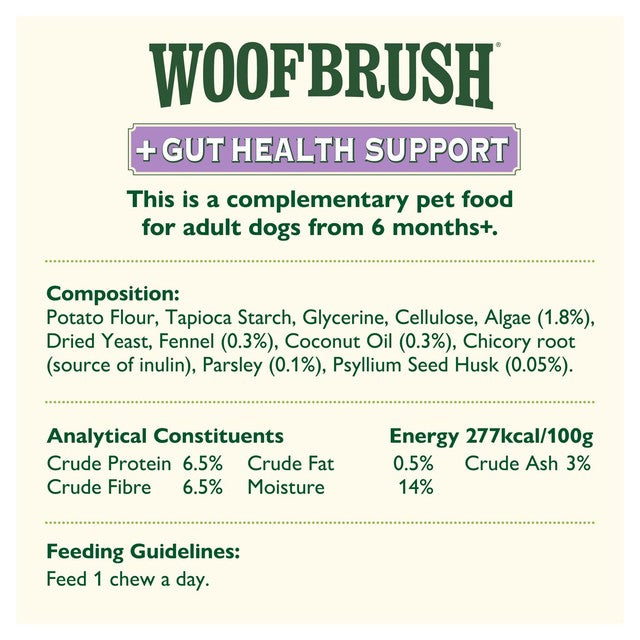 Lily's Kitchen Woofbrush Gut Health dog chew 7x28g, UK version
