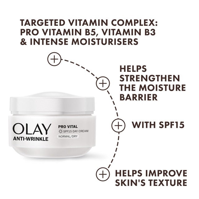 Olay Anti-Wrinkle Pro Vital Day Cream for Mature Skin 50ml, imported from the UK