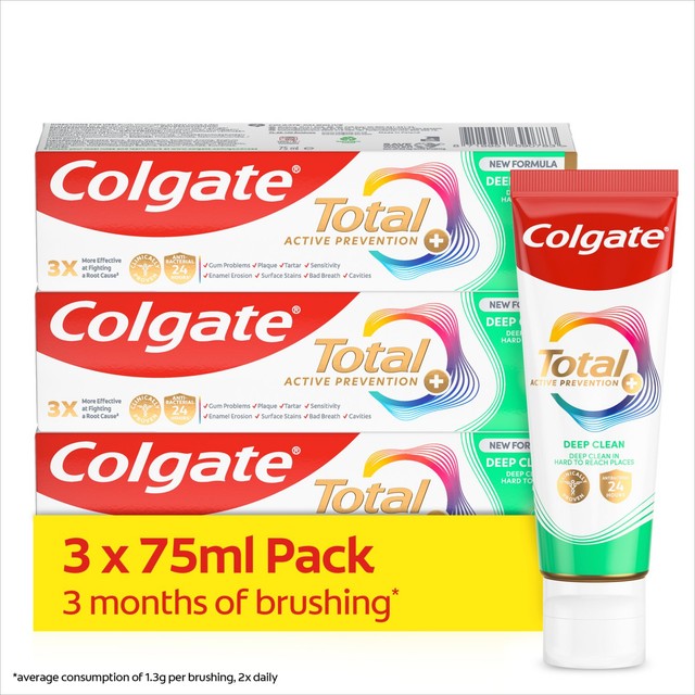 Colgate Total Deep Clean toothpaste tube (British brand)