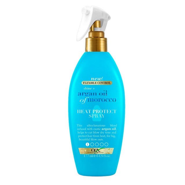 OGX Argan Oil Heat Protect Spray 177ml, imported from the UK
