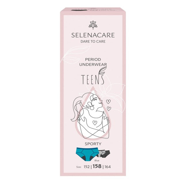 Selenacare Teens Period Knickers Sporty Blue Size 12-13 years (British brand)