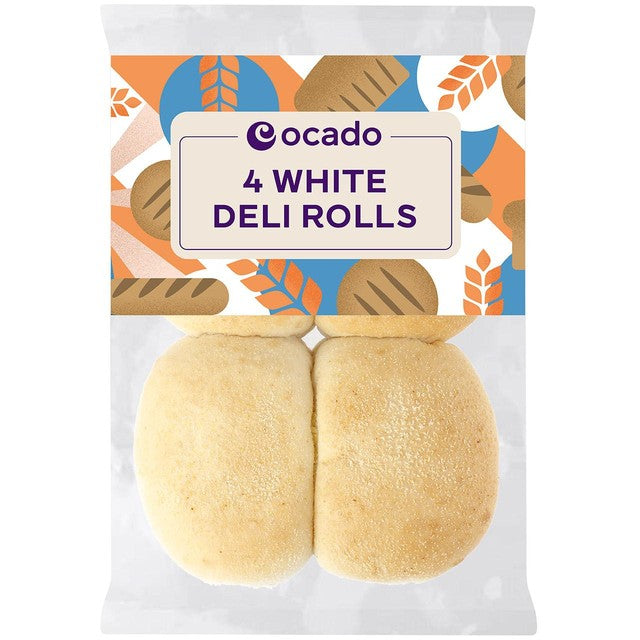 Ocado white deli rolls 4 pack, imported from the UK