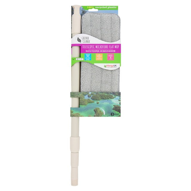 Greener Cleaner telescopic microfibre flat mop, UK version