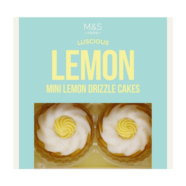 M&S lemon drizzle cakes 4 x 57g, imported from the UK